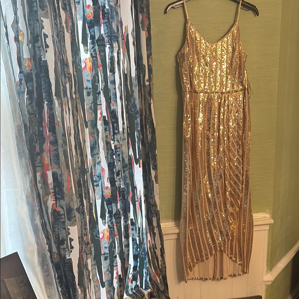 Gold Sequin Strappy Dress